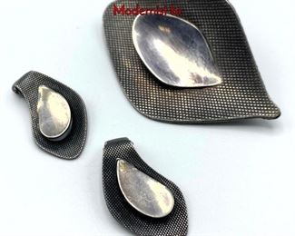 Lot 35 J. TOSTRUP Sterling Norway Pin Earrings. Modernist br