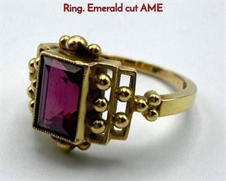 Lot 41 18K Gold GEORG JENSEN 220 Ladies Ring. Emerald cut AME