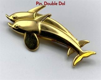 Lot 43 18K Gold GEORG JENSEN 1317 Dolphin Bar Pin. Double Dol