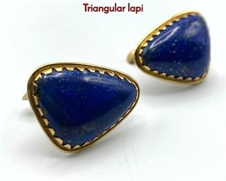 Lot 59 Gold Lapis Lazuli Custom Cufflinks 14k. Triangular lapi