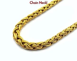 Lot 78 18K Fortunoff Necklace. Yellow Gold Twisted Chain Neckl