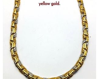 Lot 80 18k Gold Heavy Necklace. Two tone white yellow gold.