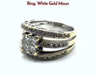 Lot 86 18K Gold FORTUNOFF Diamond Ladies Ring. White Gold Moun