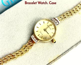 Lot 114 14K Gold Ladies Vintage INTERCHRON Bracelet Watch. Case
