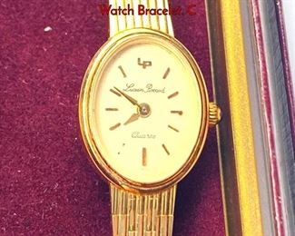 Lot 116 Vintage Ladies 14K Gold LUCIEN PICARD Watch Bracelet. C