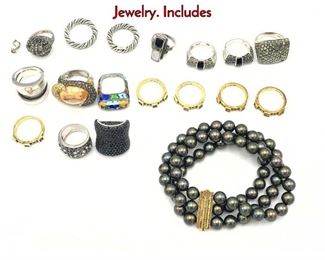 Lot 127 18pc Sterling Silver Assorted Ladies Jewelry. Includes
