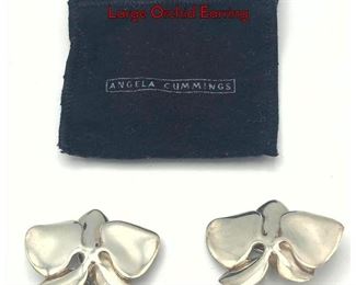 Lot 133 Pr ANGELA CUMMINGS Sterling Silver Large Orchid Earring