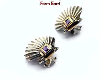 Lot 134 Pr Sterling Silver 14K Gold TIFFANY Shell Form Earri