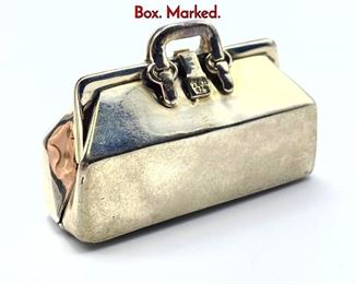 Lot 137 TIFFANY Co Sterling Silver Doctors Bag Box. Marked.
