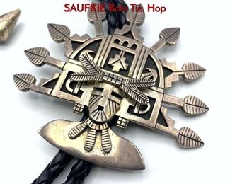 Lot 139 Sterling Native American LAWRENCE SAUFKIE Bolo Tie. Hop