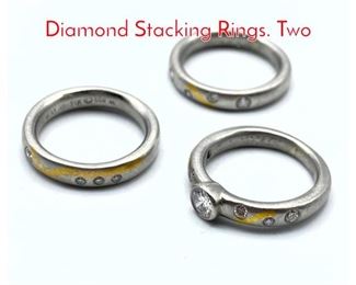 Lot 50 Set 3 Platinum, 22K Gold Diamond Stacking Rings. Two