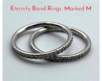 Lot 94 Pr Platinum Small Diamond Eternity Band Rings. Marked M