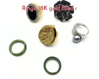 Lot 163 6pc Sterling or Costume Ladies Rings. 18K gold filled r