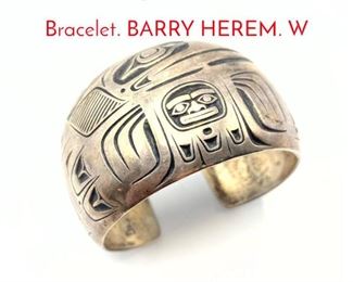 Lot 164 Sterling Native American Cuff Bracelet. BARRY HEREM. W