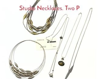 Lot 167 5pc Sterling Silver Modernist Studio Necklaces. Two P