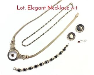 Lot 171 6pc Sterling Silver Jewelry Lot. Elegant Necklace wit