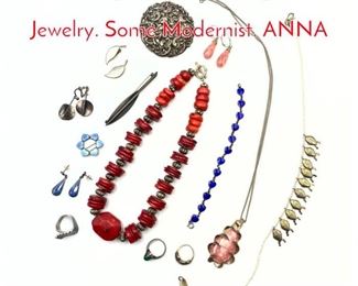 Lot 173 18pc Contemporary Studio Jewelry. Some Modernist. ANNA
