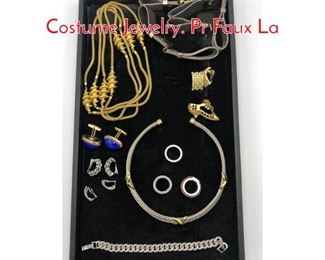 Lot 178 16 Pc Stainless, Gilt Metal Costume Jewelry. Pr Faux La