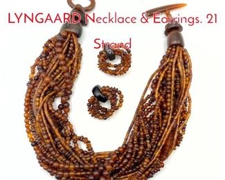Lot 183 MONIES by GERDA LYNGAARD Necklace Earrings. 21 Strand