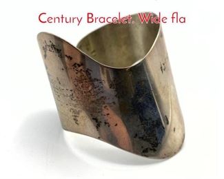 Lot 187 ED LEVIN Sterling Silver Mid Century Bracelet. Wide fla