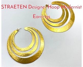 Lot 192 HERVE VAN DER STRAETEN Designer Hoop Modernist Earrings