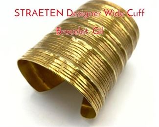 Lot 193 HERVE VAN DER STRAETEN Designer Wide Cuff Bracelet. Gil