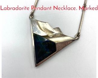 Lot 194 Sterling LAPPONIA Labradorite Pendant Necklace. Marked