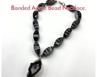 Lot 197 Charles Albert style Large Banded Agate Bead Necklace.