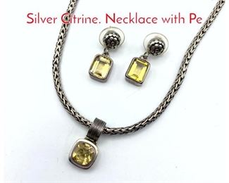 Lot 206 3pc LORI BONN Sterling Silver Citrine. Necklace with Pe