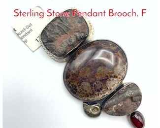 Lot 212 Large AMY KAHN RUSSELL Sterling Stone Pendant Brooch. F