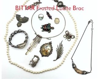 Lot 221 14pc Jewelry Lot. 2pc ALEXIS BITTAR Frosted Lucite Brac
