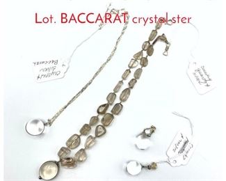 Lot 222 4pc Sterling Crystal Jewelry Lot. BACCARAT crystal ster