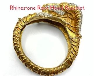 Lot 225 Vintage KJL Kenneth LANE Rhinestone Ram Head Bracelet.