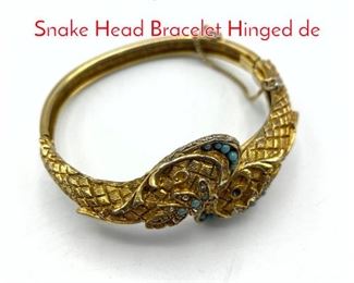 Lot 226 Vintage Gilt Metal Double Snake Head Bracelet Hinged de