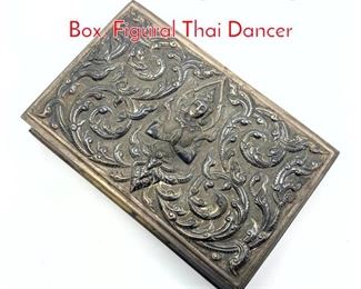 Lot 233 Siam Sterling Silver Cigarette Box. Figural Thai Dancer