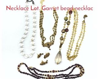 Lot 237 5pc Costume Jewelry Necklace Lot. Garnet bead necklac