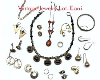 Lot 244 16pc Mixed Sterling Silver Vintage Jewelry Lot. Earri