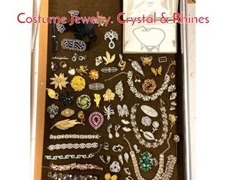 Lot 265 LOT A Large Box Lot Costume Jewelry. Crystal Rhines
