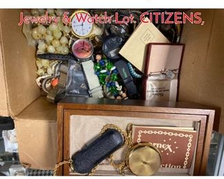 Lot 289 Box Lot Z. Large Costume Jewelry Watch Lot. CITIZENS,