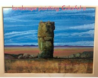 Lot 302 PETER PAONE southwestern landscape painting. Colorful a