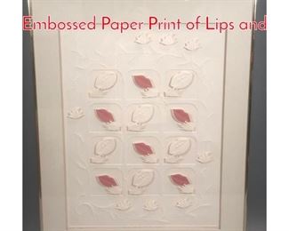 Lot 309 SALAZAR signed Erotic Embossed Paper Print of Lips and