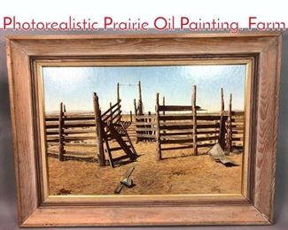 Lot 312 ELLIOTT MEANS Photorealistic Prairie Oil Painting. Farm