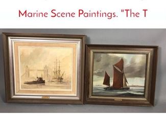 Lot 317 2pc DAVID GRIFFIN Signed Marine Scene Paintings