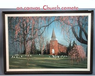 Lot 320 Hunsberger, 1988, oil painting on canvas. Church cemete