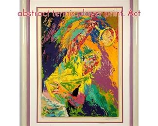 Lot 339 Leroy Neiman colorful abstract tennis player print. Act