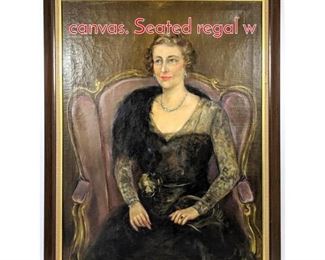 Lot 347 Nickolas Pavloff oil portrait on canvas. Seated regal w