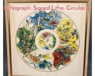 Lot 349 MARC CHAGALL 1963 Lithograph. Signed Litho. Circular pr