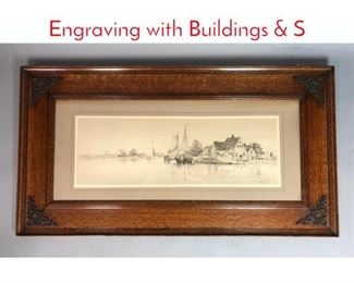 Lot 352 F. Leo Hunter 1889 Coastal Engraving with Buildings S