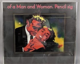 Lot 353 W ROBINSON Pop Art Print of a Man and Woman. Pencil sig