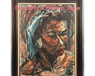 Lot 373 RELIS Abstract Impressionist Portrait of a Woman. Signe